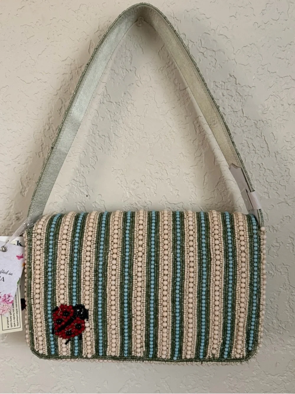 Viral Beaded Ladybug Shoulder Bag with charm - Picture 4 of 7